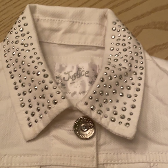 NWT Girls size 6-7 Justice white jean vest - Picture 2 of 6